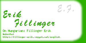 erik fillinger business card